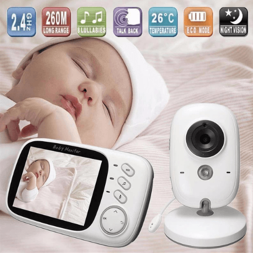 Booding Babyphone avec caméra vidéo 2,4 GHz HD sans fil sans WiFi Moniteur  bébé berceuses 2 voies Talkback Babyphone Flamant rose 3,2 pouces :  : Bébé et Puériculture