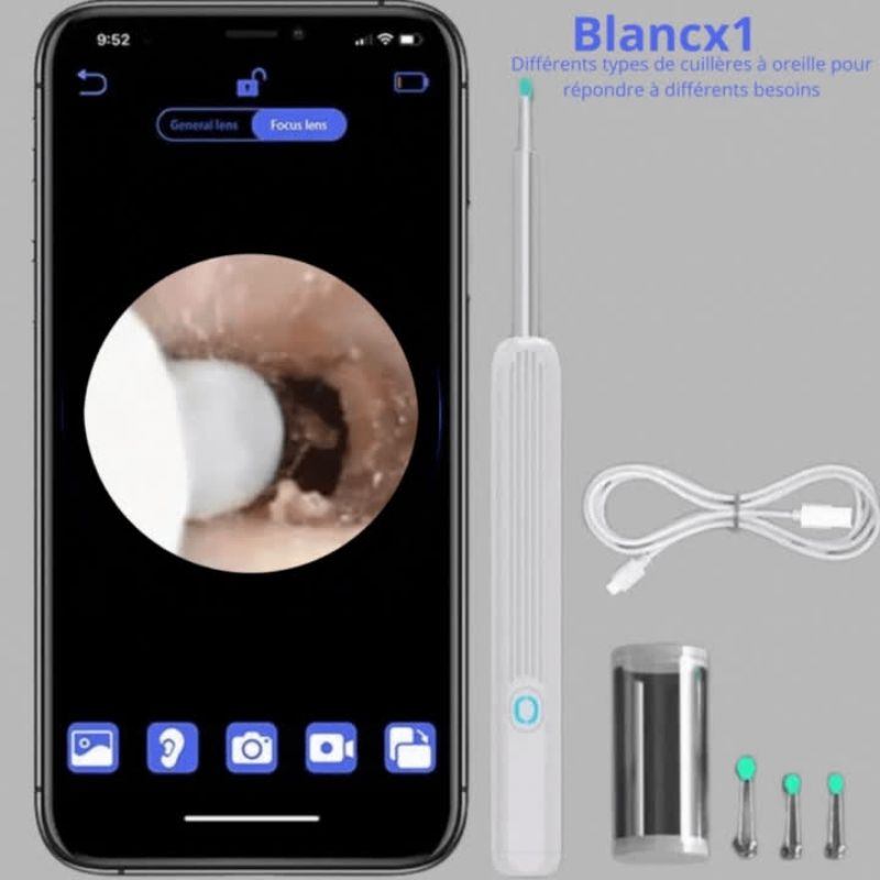 Otoscope Oreille, KAUGIC Nettoyant pour les Oreilles avec 8 Pièces de  Sélection d'oreille et Camera d'oreille 1080P, Kit de Nettoyage d'oreille  étanche pour iOS et Android : : Commerce, Industrie et Science